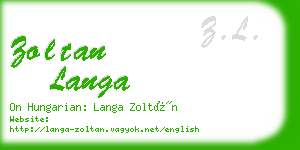 zoltan langa business card